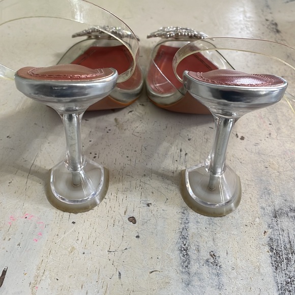 Rhinestone and Lucite High Heel Shoes - Picture 2 of 5